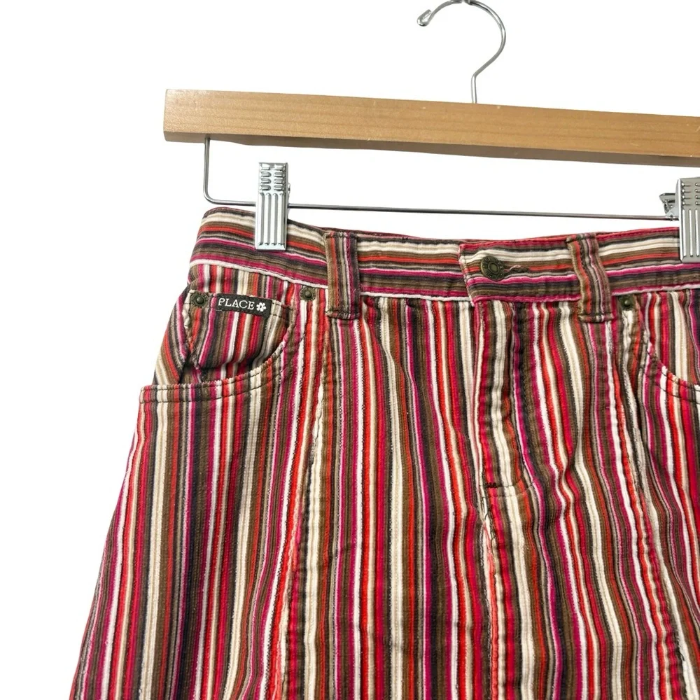 The Children's Place red Corduroy striped bohemian Y2K skirt Size 10‎